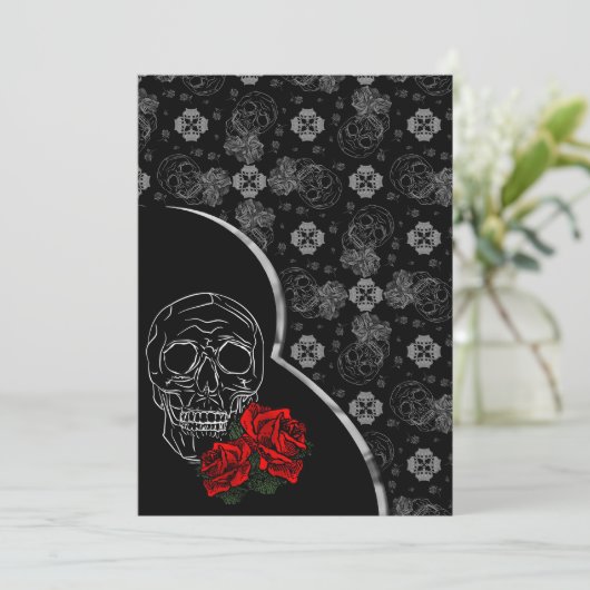 Silver Skull en Rozen Modern Gothic Wedding (Staand voorkant)