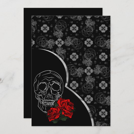 Silver Skull en Rozen Modern Gothic Wedding (Voorkant / Achterkant)