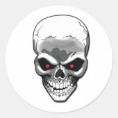 Silver Skull Ronde Sticker (Voorkant)