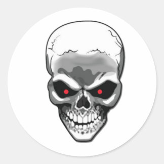 Silver Skull Ronde Sticker
