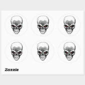 Silver Skull Ronde Sticker (Vel)