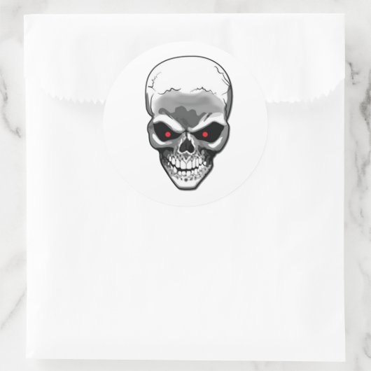 Silver Skull Ronde Sticker (Tas)