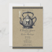  Silver Skull Tea Kettle Vrijgezellenfeest Kaart (Voorkant)