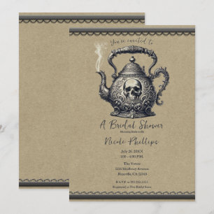 Silver Skull Tea Kettle Vrijgezellenfeest Kaart