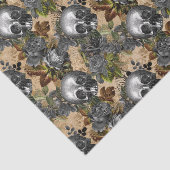 Silver Skulls en Rozen Pattern Tissuepapier (Detail)