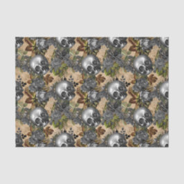 Silver Skulls en Rozen Pattern Tissuepapier