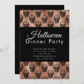 Silver Skulls Roos Gold Halloween Dinner Party Kaart (Voorkant / Achterkant)