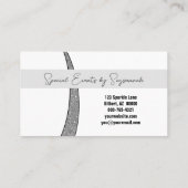 Silver Sliver Faux Glitter Professionele foto Visitekaartje (Achterkant)