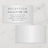 Silver Small Reception Cards Venue Address Informatiekaartje (Voorkant / Achterkant)