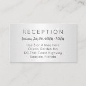 Silver Small Reception Cards Venue Address Informatiekaartje (Voorkant)