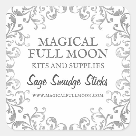 Silver  Smudging Stick Labels (Voorkant)