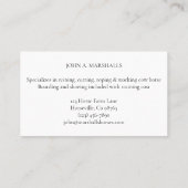 Silver Snaffle Bit Elegant Monogrammed Equestrian Visitekaartje (Achterkant)