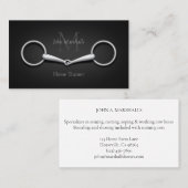 Silver Snaffle Bit Elegant Monogrammed Equestrian Visitekaartje (Voorkant / Achterkant)