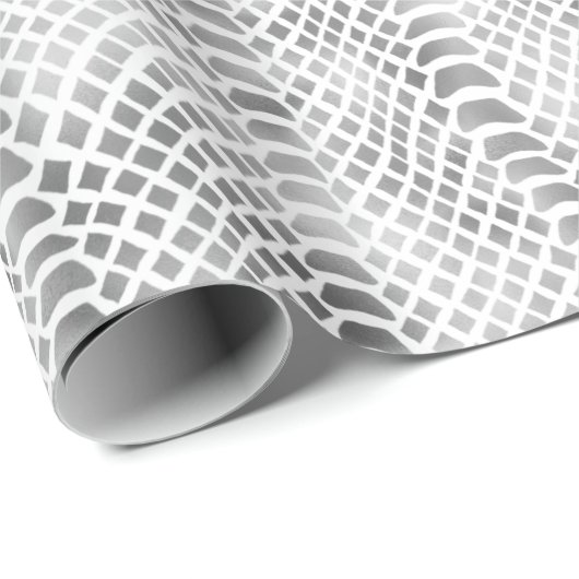 Silver Snake Print Cadeaupapier (Rol Hoek)