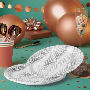 Silver Snake Print Papieren Bordje