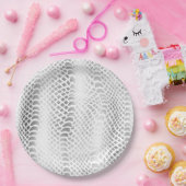 Silver Snake Print Papieren Bordje (Feest)