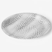 Silver Snake Print Papieren Bordje (Gekanteld)