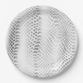 Silver Snake Print Papieren Bordje (Voorkant)