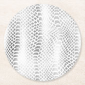Silver Snake Print Ronde Kartonnen Onderzetter (Voorkant)