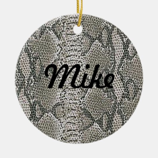 Silver Snake Skin Name Ornament (Voorkant)