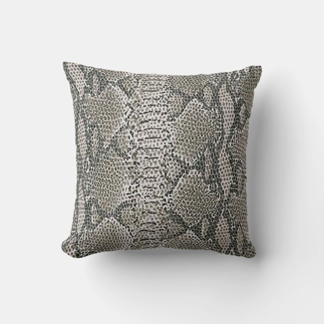 Silver Snake Skin Reversible Pillow Kussen (Voorkant)