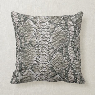 Silver Snake Skin Reversible Pillow Kussen