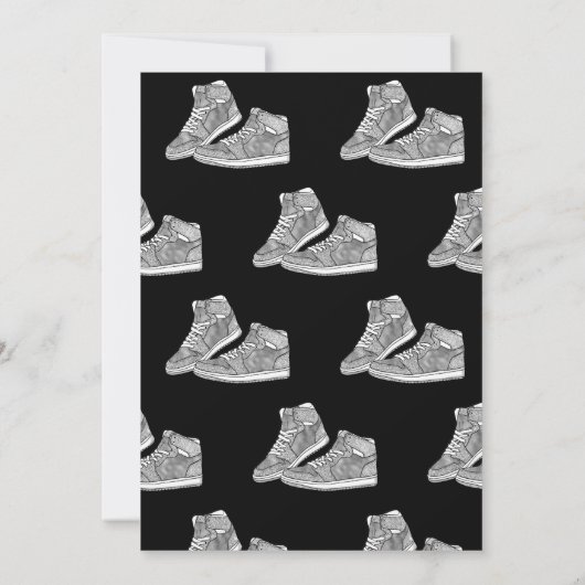 Silver Sneaker Ball Birthday Uitnodiging (Achterkant)