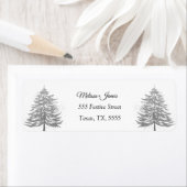 Silver Sneeuwkerstboom Festive Wedding Etiket (Insitu)