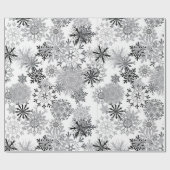 Silver sneeuwvlokpatroon kerstpapier cadeaupapier (Vlak)
