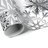Silver sneeuwvlokpatroon kerstpapier cadeaupapier (Rol Hoek)