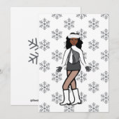 Silver Snow Dancer Feestdagenkaart (Voorkant / Achterkant)