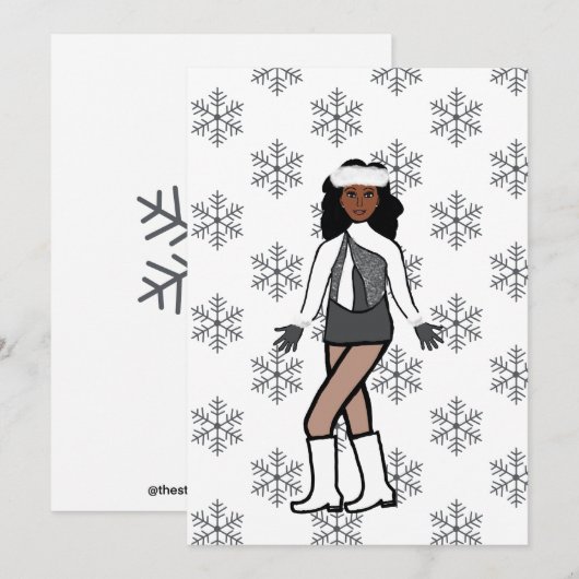 Silver Snow Dancer Feestdagenkaart (Voorkant / Achterkant)