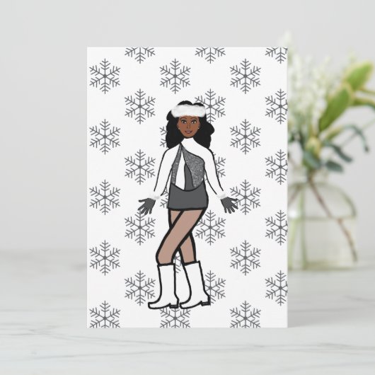 Silver Snow Dancer Feestdagenkaart (Staand voorkant)