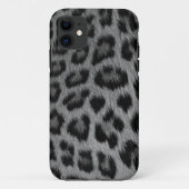 Silver Snow Leopard Print iPhone 5 Hoesje (Achterkant)