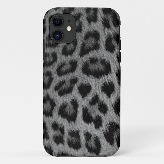Silver Snow Leopard Print iPhone 5 Hoesje (Achterkant)