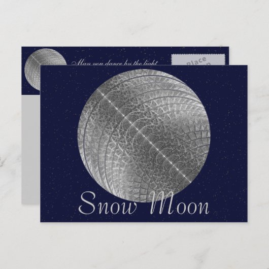 Silver Snow Moon Briefkaart (Voorkant / Achterkant)