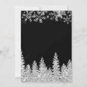 Silver snow pine black Christmas winter wedding Kaart (Achterkant)