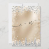Silver Snow Pine Gold folie Christmas save the dat Date (Achterkant)