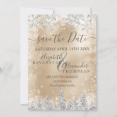 Silver Snow Pine Gold folie Christmas save the dat Save The Date (Voorkant)