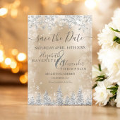 Silver Snow Pine Gold folie Christmas save the dat Save The Date