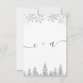 Silver snow pine navy Kerstwinter rsvp Kaartje (Achterkant)