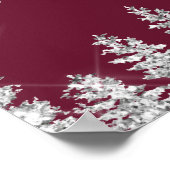 Silver snow pine red Christmas winter wedding Poster (Hoek)