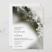 Silver Snow Winter Weduwen Uitnodiging (Voorkant)