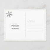 Silver Snowflake 3 Foto Merry Kerstmis Briefkaart (Achterkant)