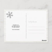 Silver Snowflake 3 Foto Merry Kerstmis Briefkaart (Achterkant)