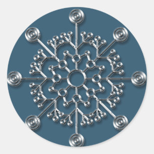 Silver Snowflake 5 - Vakantiepstickers Ronde Sticker