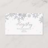 Silver Snowflake Baby Registry Informatiekaartje (Voorkant)