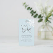 Silver Snowflake Baby shower Book Request Informatiekaartje (Staand voorkant)