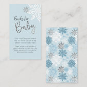 Silver Snowflake Baby shower Book Request Informatiekaartje (Voorkant / Achterkant)