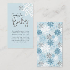 Silver Snowflake Baby shower Book Request Informatiekaartje
